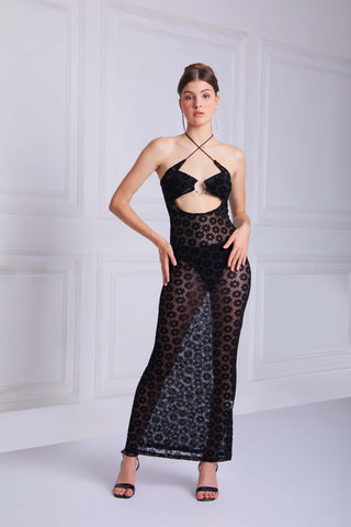 CAPRI See Through Maxi Dress In Black - VOUVELLA