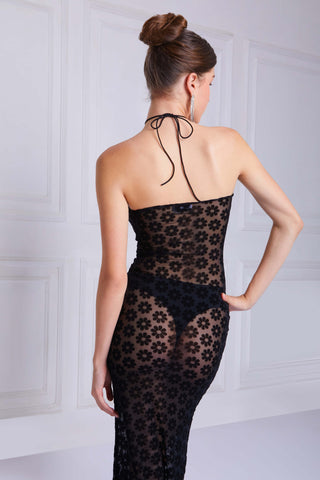 CAPRI See Through Maxi Dress In Black - VOUVELLA