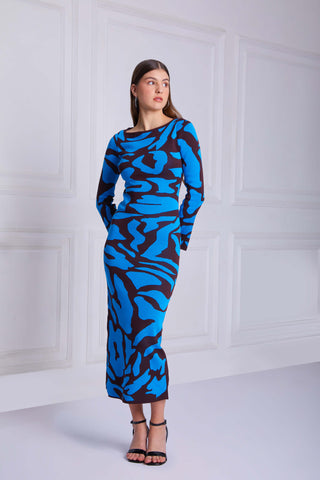 LUCY Bell Sleeve Jacquard Maxi Dress - VOUVELLA