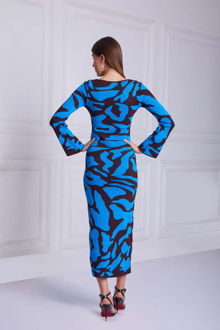 LUCY Bell Sleeve Jacquard Maxi Dress - VOUVELLA