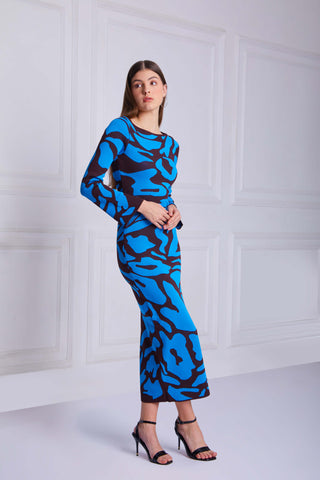 LUCY Bell Sleeve Jacquard Maxi Dress - VOUVELLA