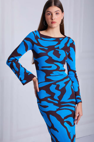 LUCY Bell Sleeve Jacquard Maxi Dress - VOUVELLA