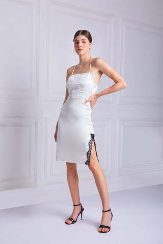 STEFFA Satin Cami Dress In Beige - VOUVELLA